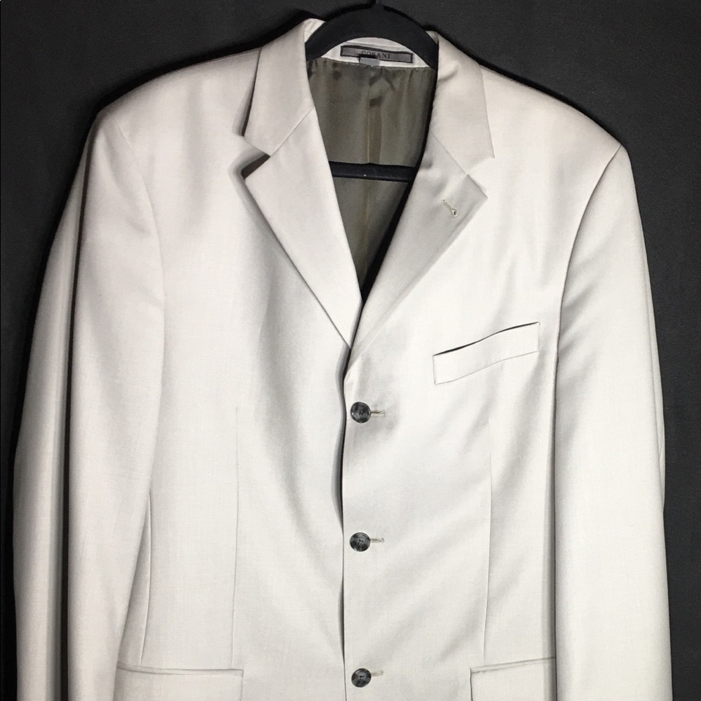 Mens white Suit Jacket 3 Buttons Sz 42 L by Cosani